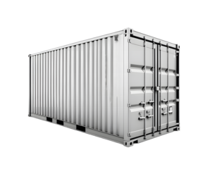 Gray Shipping Container Isolated on Transparent Background