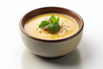 Delicious Chawanmushi: Isolated Japanese Egg Custard Dish on White Background - 3D Render