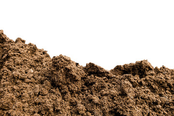 pile of soil with isolated background