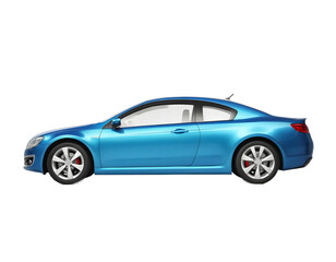 Fototapeta premium Modern Blue Coupe Car Isolated on Transparent Background