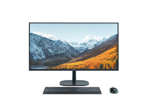 Isolated Modern Monitor with Mountain Wallpaper - Powered by Adobe