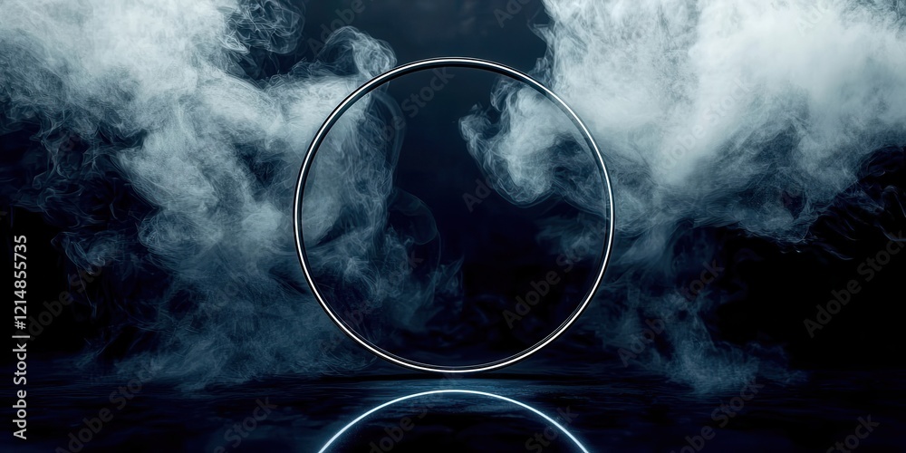 Poster circle is shown in the middle of a foggy background