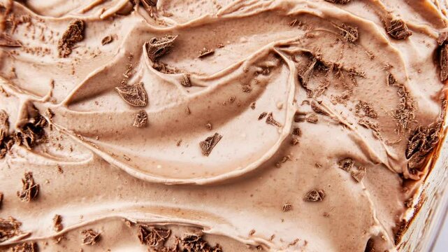 Mocha mousse close up texture macro. Background wallpaper with whipped cocoa cream. Trendy color palette of the year video