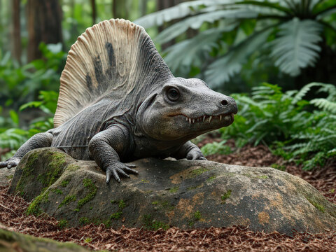 Dimetrodon, which lived in the Permian (295-272 million years ago), was a synapsid, not a dinosaur. Carnivore with a dorsal sail