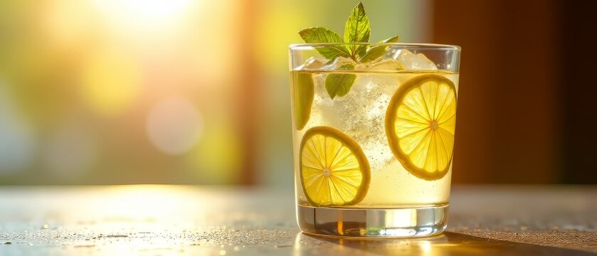 Gin & Tonic - Sparkling Glass, High-Key Lighting