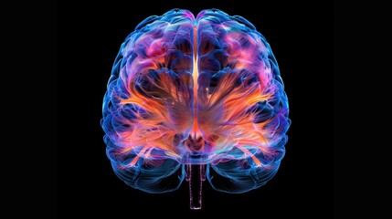 Human brain enhanced by AI neural networks and research tools.