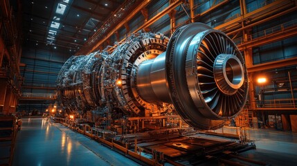 Ongoing construction an aviation turbine system at airport highlighting advancements in aerospace engineering