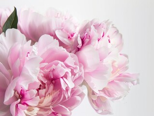 Obraz premium A lovely pink and white floral arrangement featuring a variety of flowers, possibly hydrangea, presented in a vase. Perfect for spring or winter decoration.