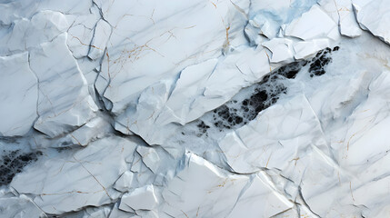 White marble texture background shows cracked surface with gold veins and dark fissures, creating a unique design.