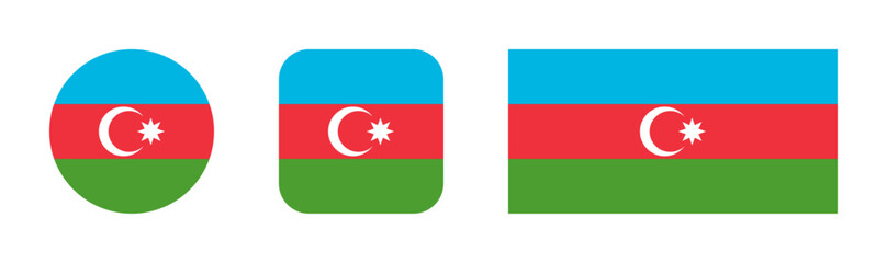 Azerbaijan flag icon set