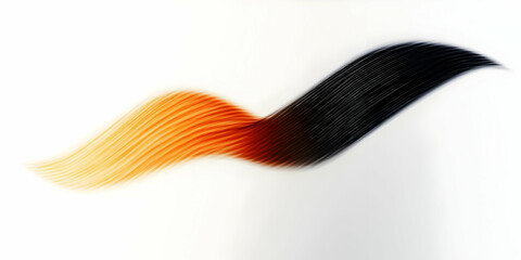 Abstract Orange and Black Wave Flows Gracefully on a Clean White Backdrop