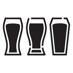 beer line art, beer silhouette,glass beer bottle icon shape symbol. beer vector illustration.hand drawn vector illustration isolated on white background.