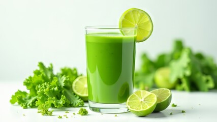 Fototapeta premium Kale Juice in Glass - Healthy Refreshment