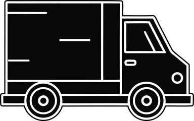 Delivery truck vector illustration design, delivery truck silhouette vector art, delivery truck line art vector