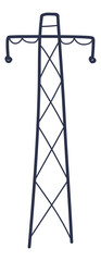 Silhouette of an electric tower symbolizing power and connectivity.
