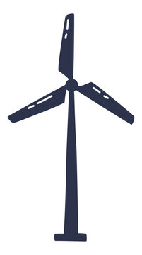 recommend clip art: Silhouette of a wind turbine symbolizing renewable energy and sustainability.