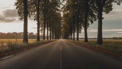 Fototapeta premium Photo of a Deserted Road Stretching Towards the Horizon