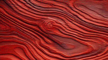 Fototapeta premium Red Wood Grain Texture Shows Knots and Growth Rings in Detailed Closeup Photography.