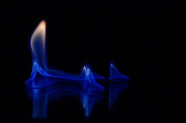 fire against a black background
