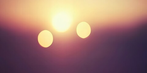 Stunning Sunset Landscape with Bright Sun and Bokeh Effects Warm Colors and Soft Focus