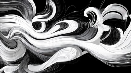 Fototapeta premium Abstract Swirling Lines in Black and White