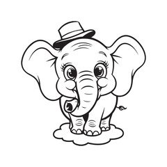 Adorable Baby Elephant Cartoon svg cut