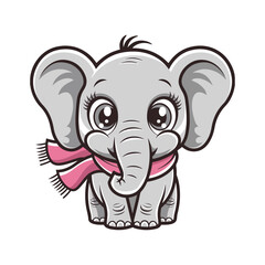Adorable Baby Elephant Cartoon