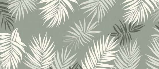 Fototapeta premium Elegant Palm Leaf Pattern in Subtle Tone-on-Tone Style for Modern Minimalist Designs