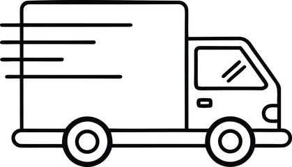 Delivery truck vector illustration design, delivery truck silhouette vector art, delivery truck line art vector