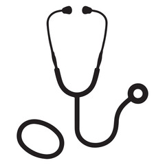 Doctor stethoscope medical device flat icon vector