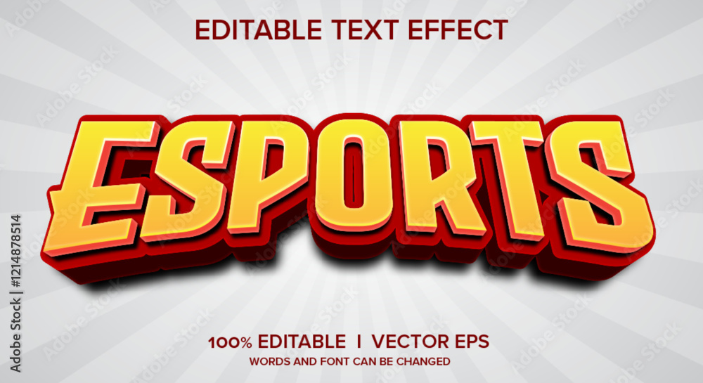 Aufkleber  esports 3d vector text effect with modern style design