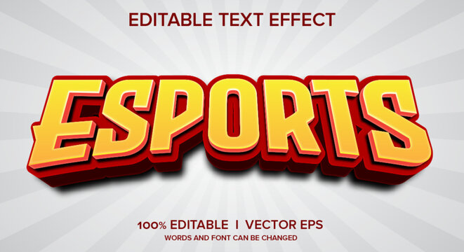  esports 3d vector text effect with modern style design
