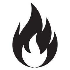 fire icon silhouette vector illustration on a white background.