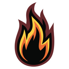 fire icon silhouette vector illustration on a white background.