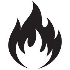 fire icon silhouette vector illustration on a white background.