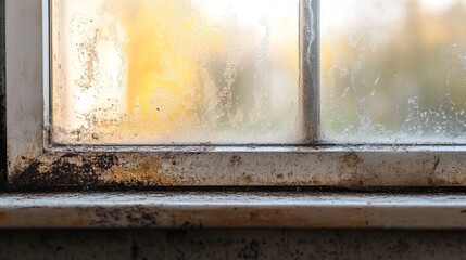 Moldy Window Frame and Glass.