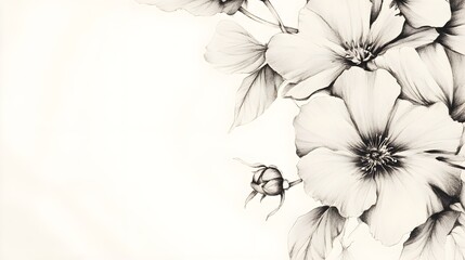 Close-Up Hand-Drawn Attractive Floral Elements on Light Background