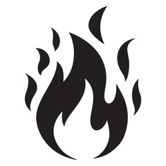 fire icon silhouette vector illustration on a white background.