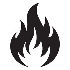 fire icon silhouette vector illustration on a white background.