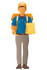 delivery young man courier service vector illustration isolated on white background