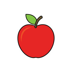 red apple isolated on white