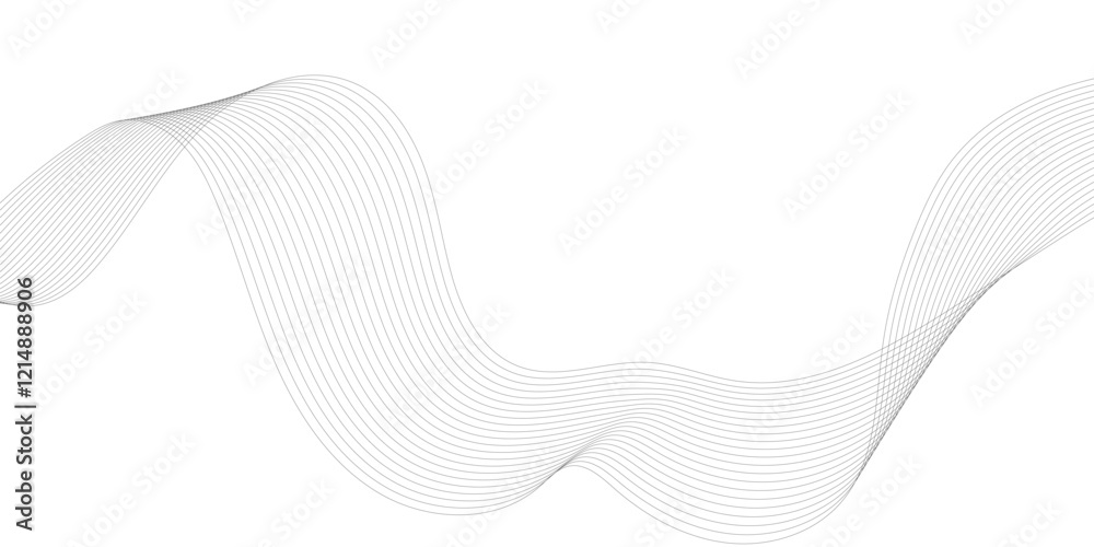 Fototapete modern abstract white wave digital geometric technology, background and many more, twisted curve lin