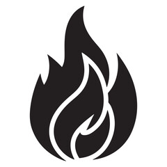 fire icon silhouette vector illustration on a white background.
