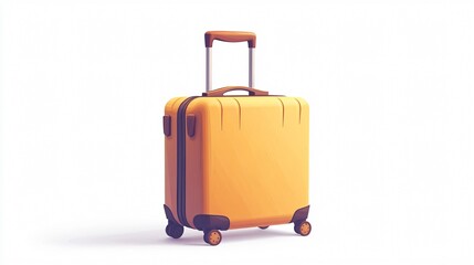 Modern Travel Vacations Suitcase with Handle and Wheels Isolated