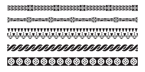 Border with style Art Deco ornament seamless set.