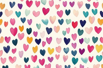 Colorful Heart Pattern on Light Background