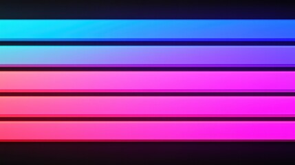 Glowing neon stripes in gradient blue and purple hues, transitioning smoothly against a sleek black backdrop