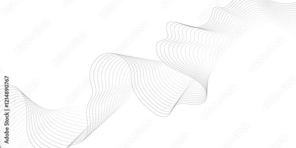 Poster modern abstract white wave digital geometric technology, background and many more, twisted curve lin