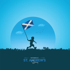 St. Andrew's Day. creative ads for social. 3D illustrations.