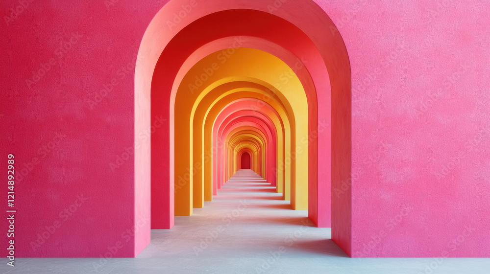 Poster Hallucination, A surreal image of a twisting and bending hallway, showcasing an impossible architectural design with high fidelity detail.